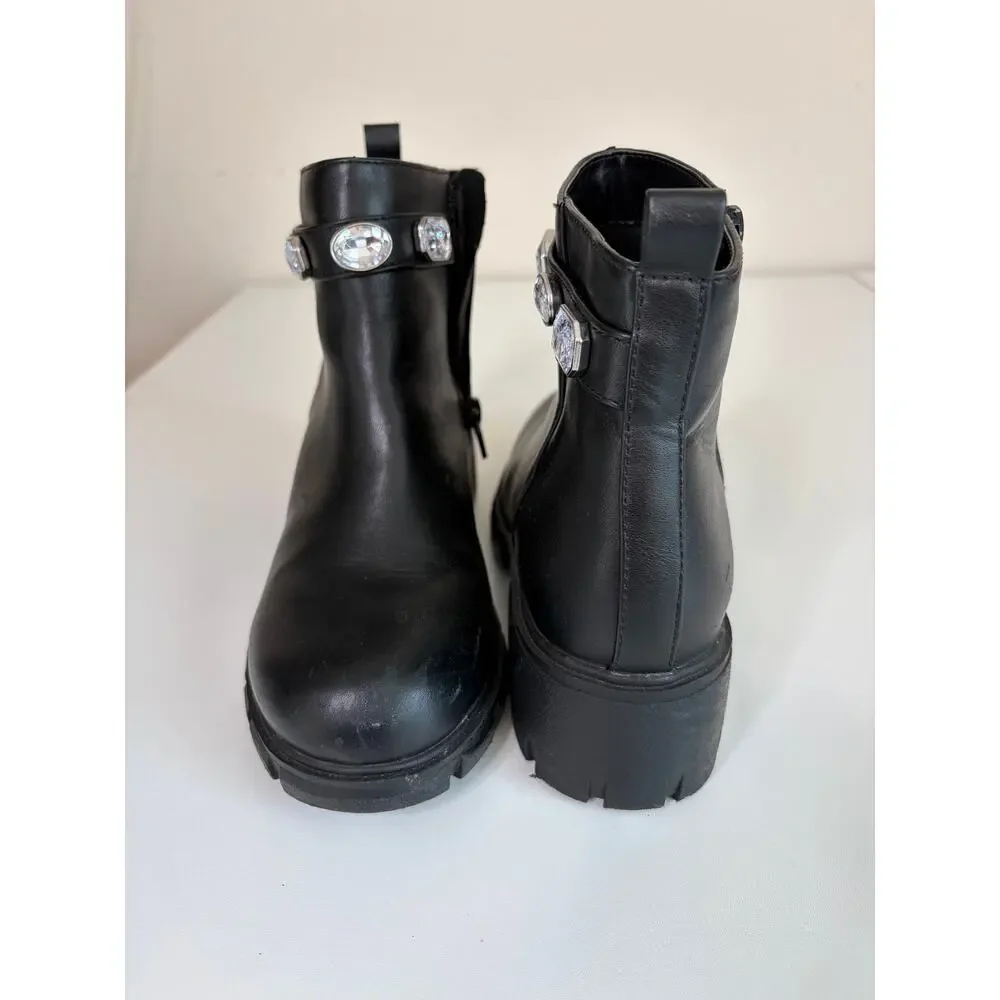 Soda Black Ankle Youth Boot Sz 4 Girls #Embellished #Bedazzled